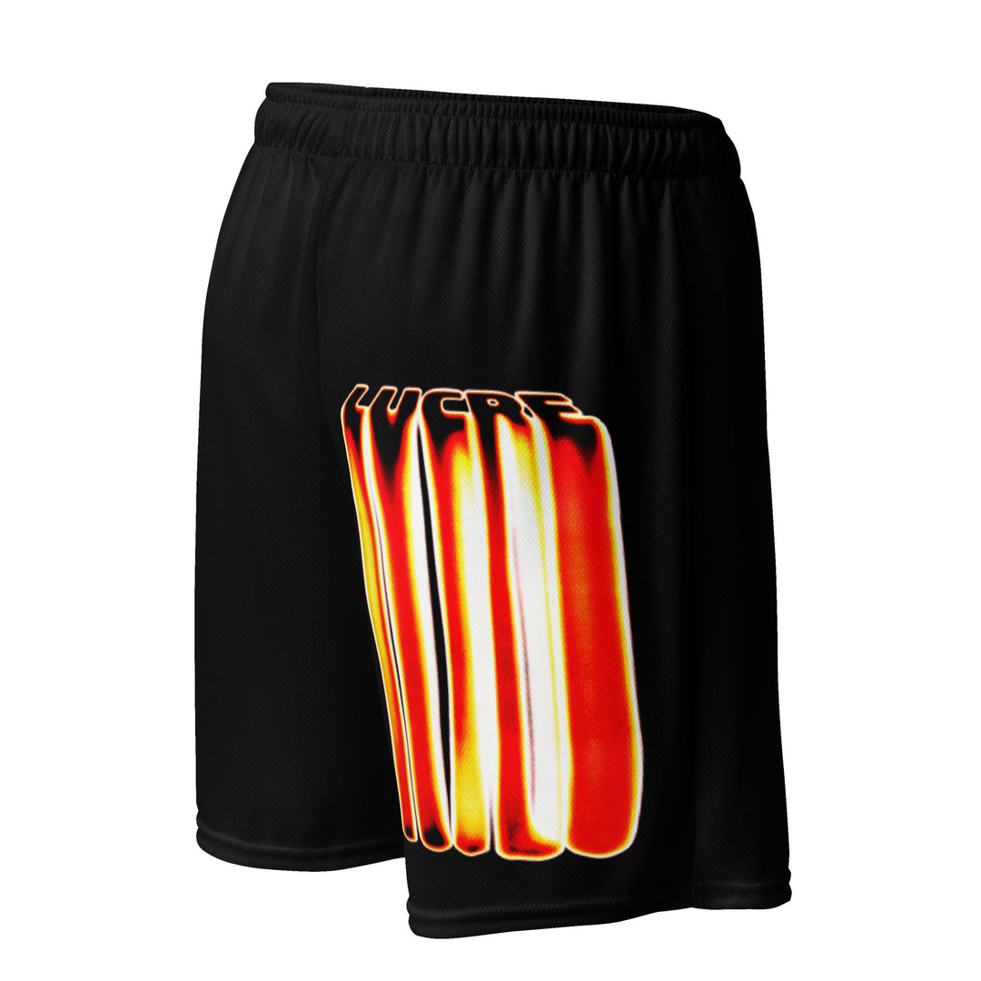 FL BRANDED - “FIRE DRIPS” MESH SHORTS